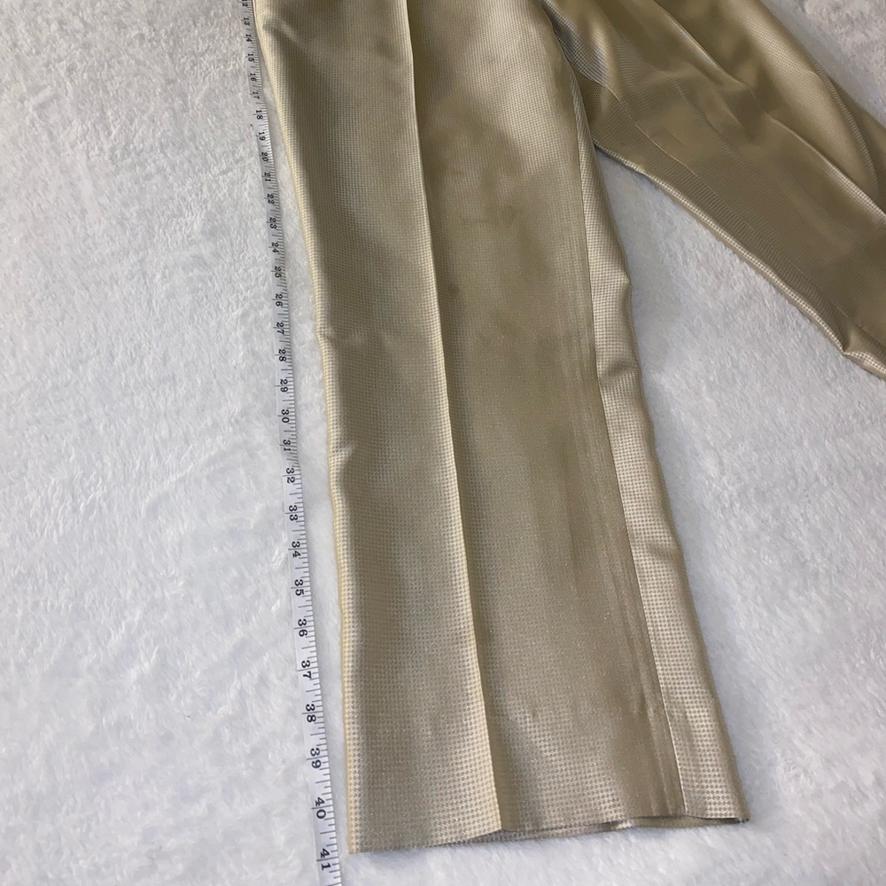 Blu Martini Mens Shiny Crème Checkered Dress Pants Size 36 - Picture 10 of 10